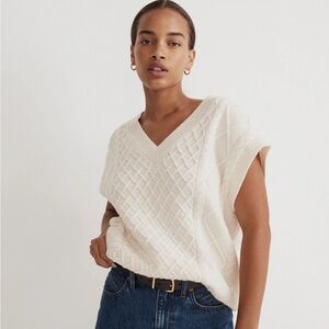Madewell Cable-Knit V-Neck Sweater Vest